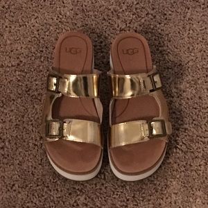 Metallic gold sandals
